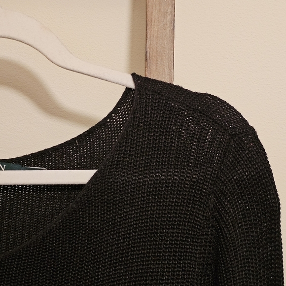 ⭐️40% Off⭐️ Lauren Ralph Lauren Black Layered Lace Sweater - Picture 3 of 9